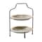 Gray Metal Farmhouse Tiered Server, 20" x 16" x 15"